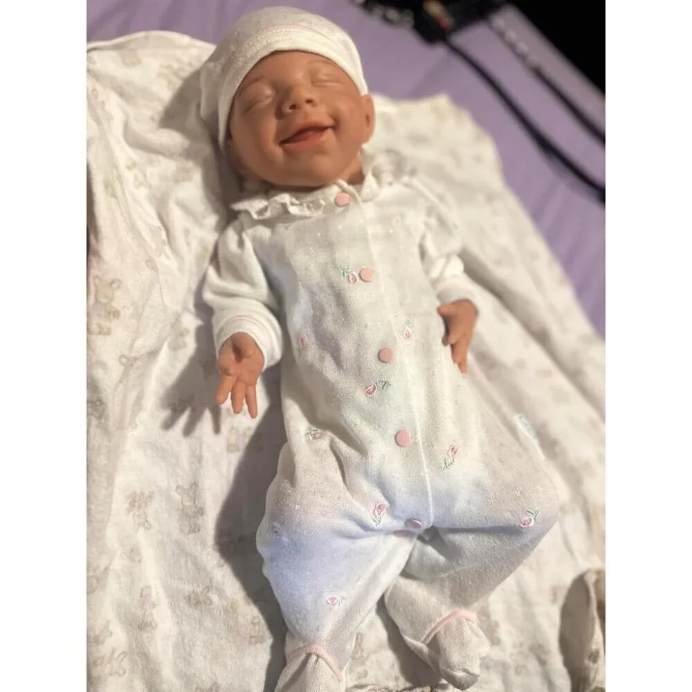 🆕18 Inch Realistic Full Body Silicone Reborn wheaten Baby Girl Sleeping Dolls